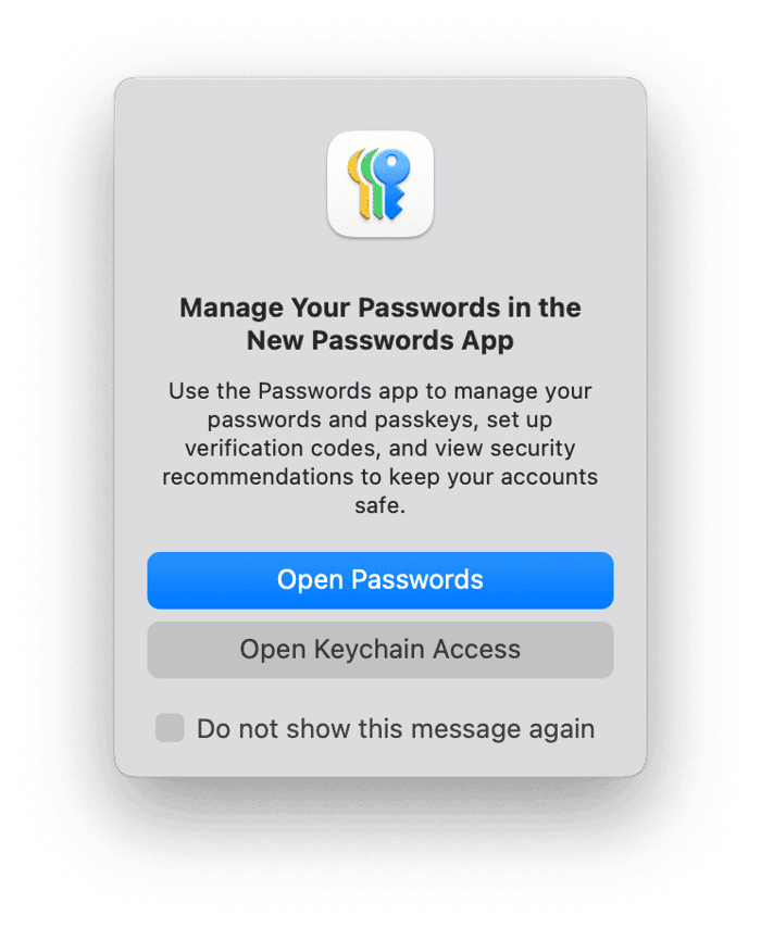 Change Password for Keychain