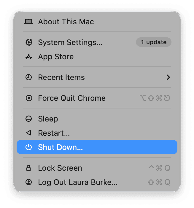 Shut your MacBook down