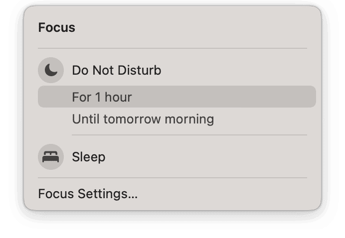 How to activate Focus on Mac