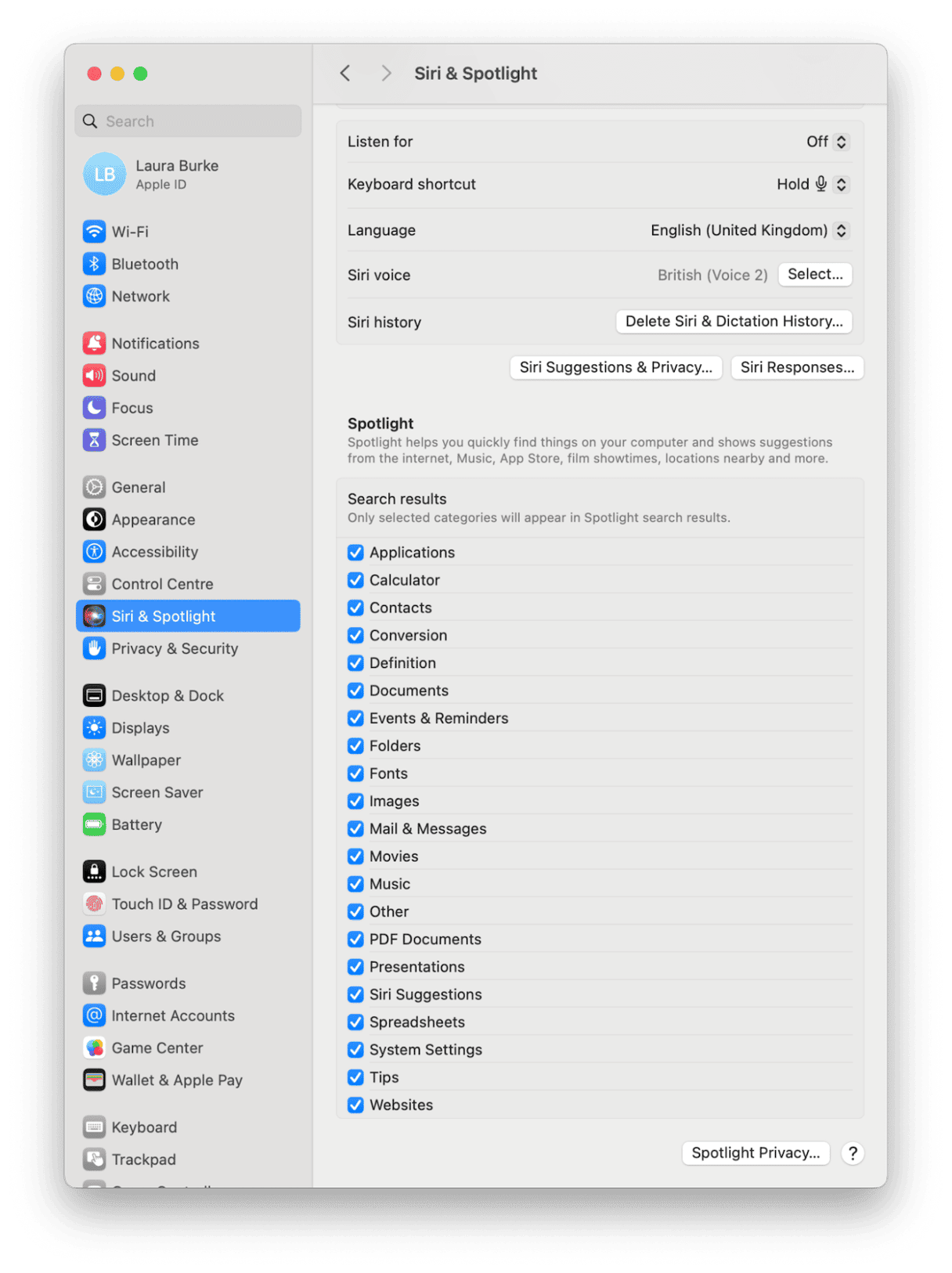 How to customize Siri & Spotlight search settings