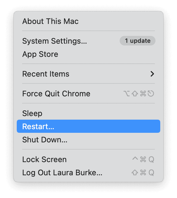 Restart Mac