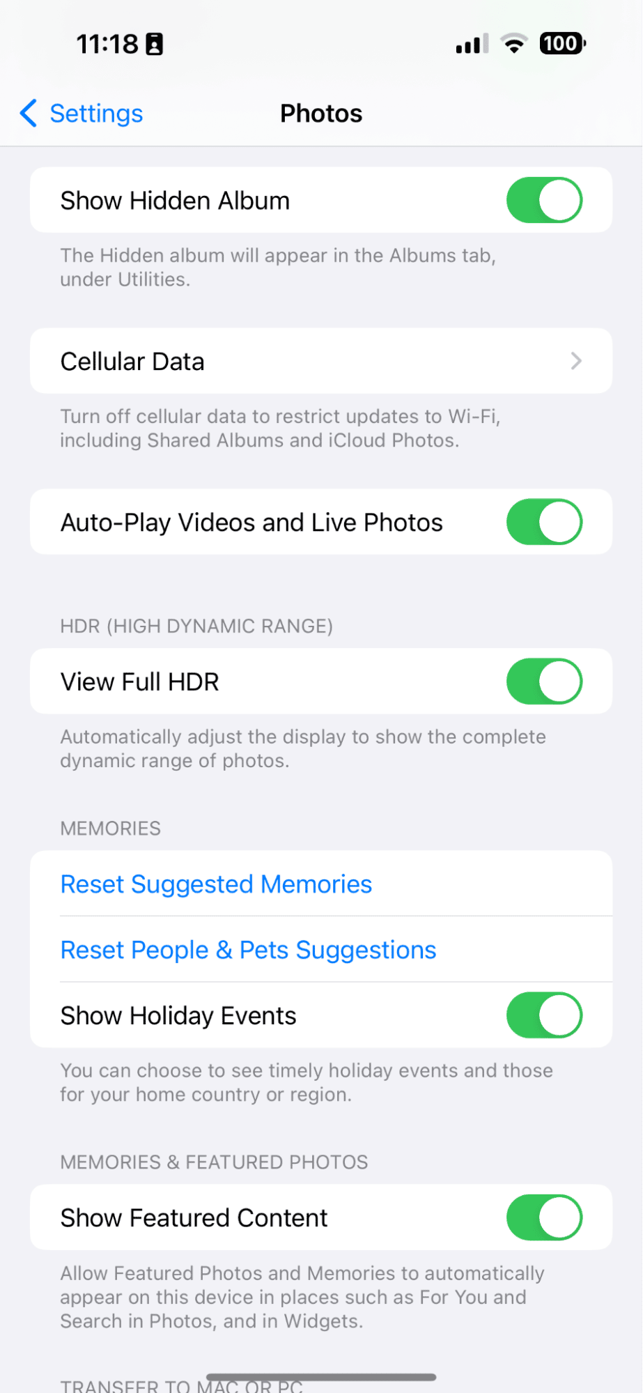 Enable the option titled Show Hidden Album