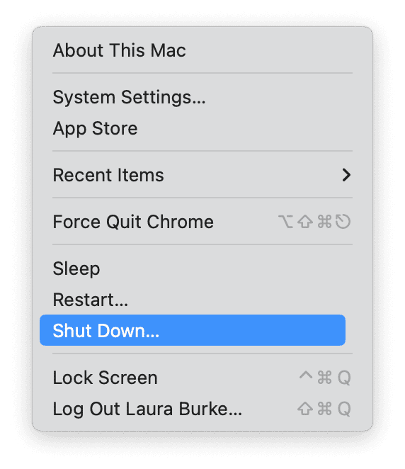 Shut down Mac