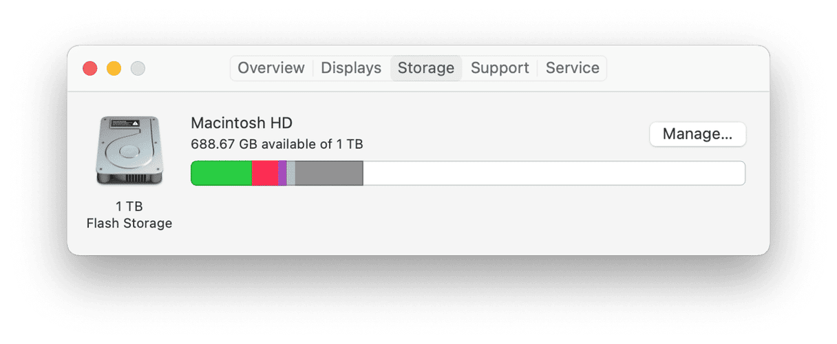 Macbook storage tab