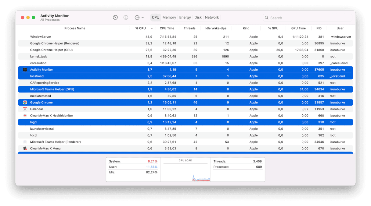 Activity Monitor on Mac