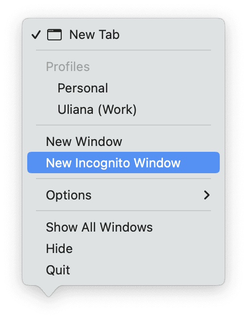 Ouvrez la page en mode priv&eacute;