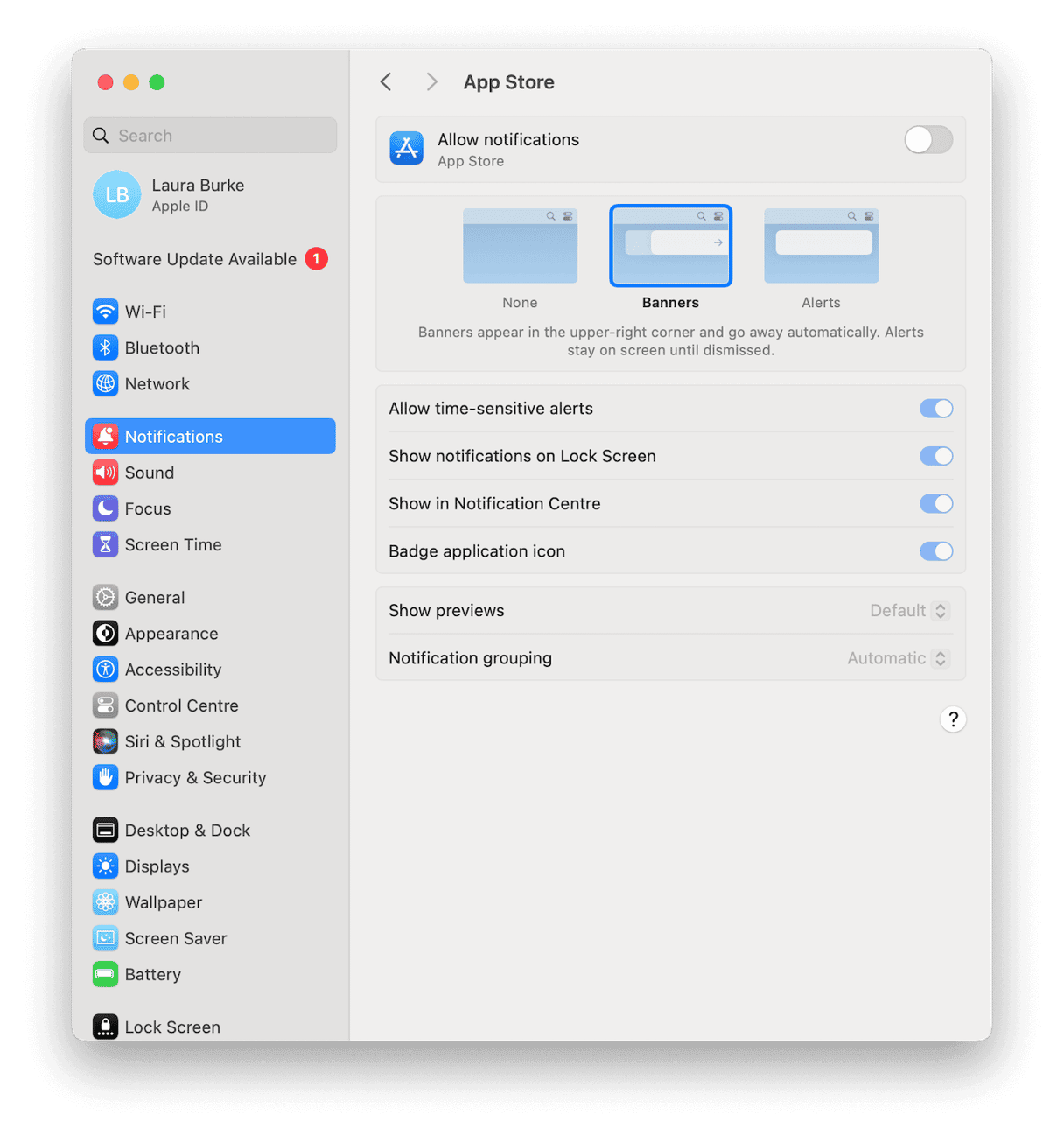 Turn off app-specific notifications
