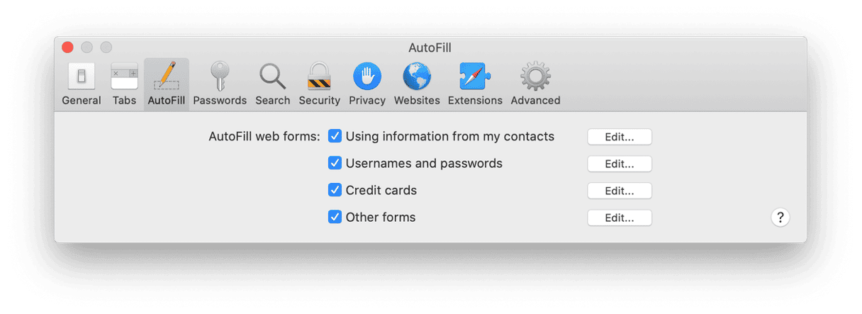 How to turn on autofill in Safari