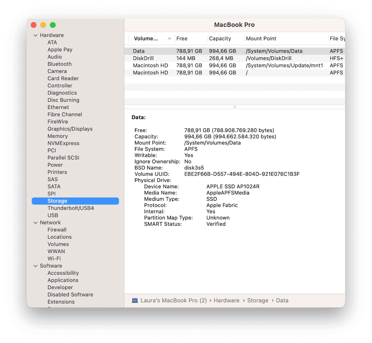 macOS Ventura Storage