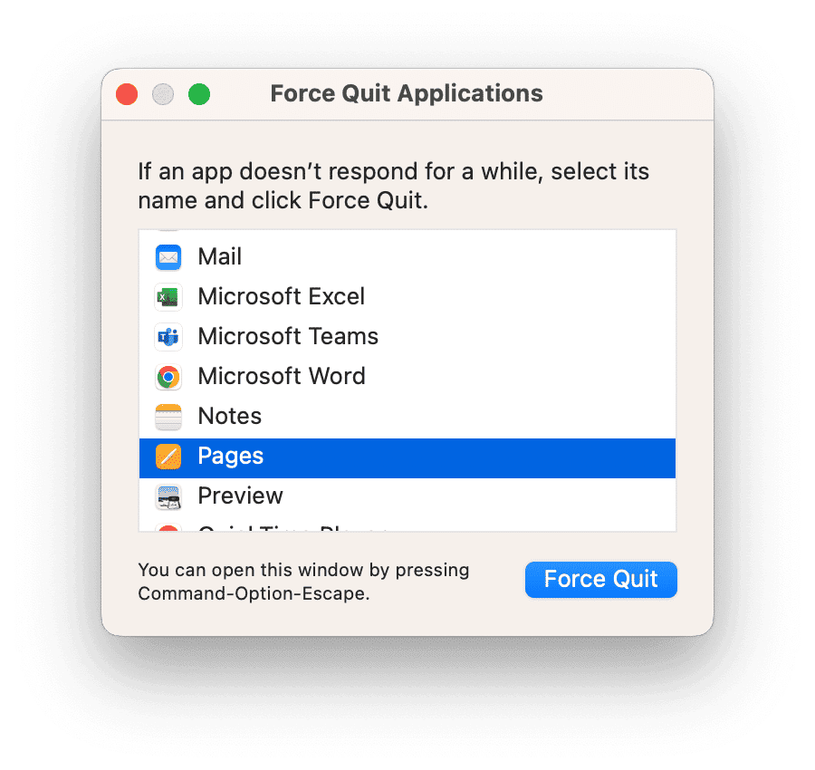 Force Quit Pages