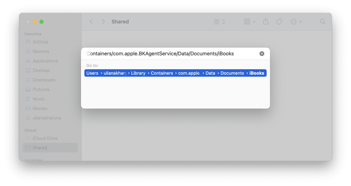 iBooks library location