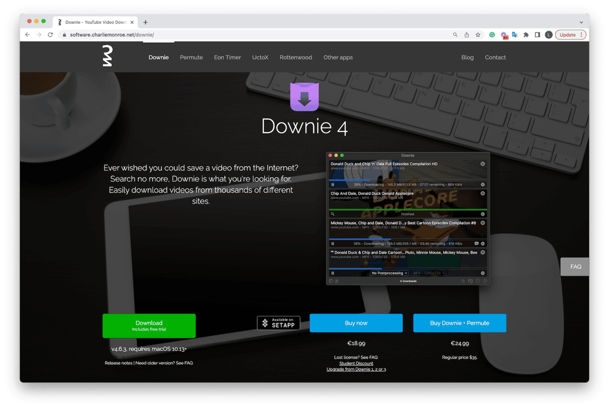 Downie &mdash; YouTube video downloader