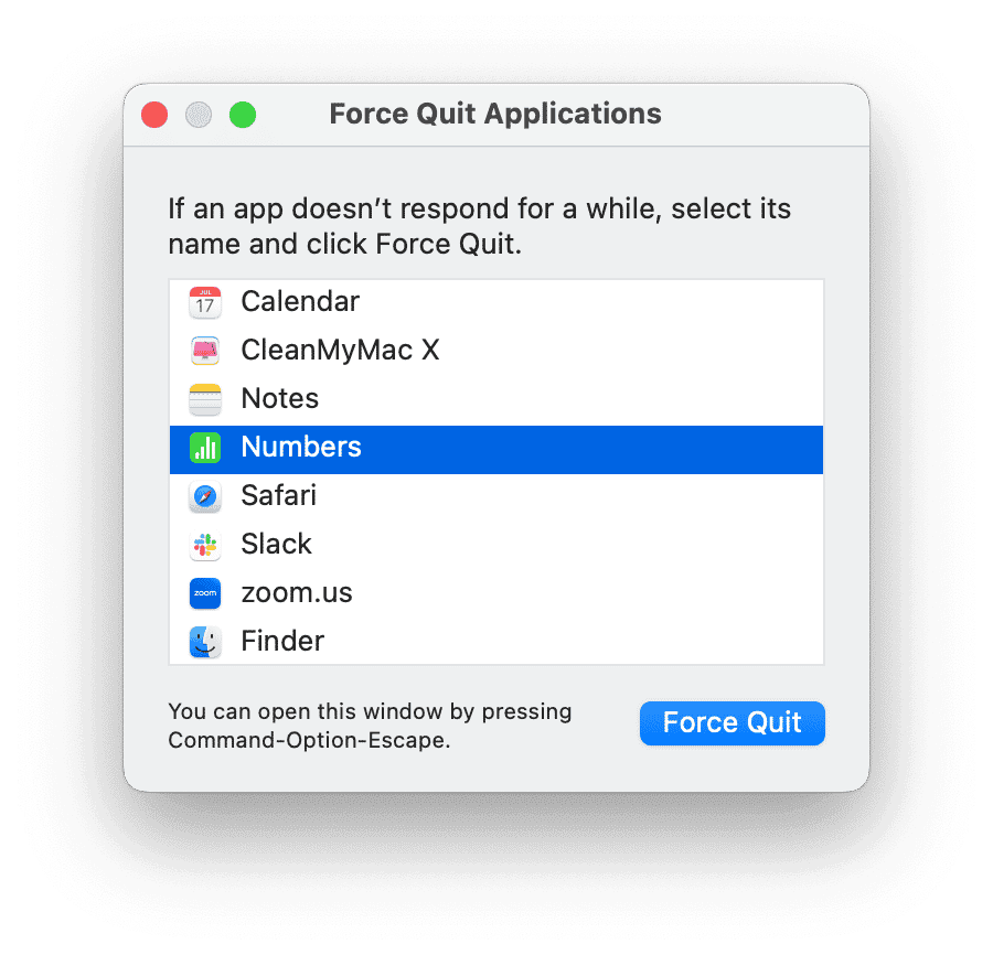Force Quit Applications on macOS