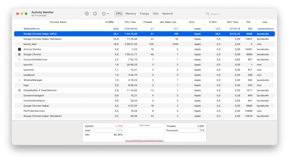 Activity Monitor on Mac