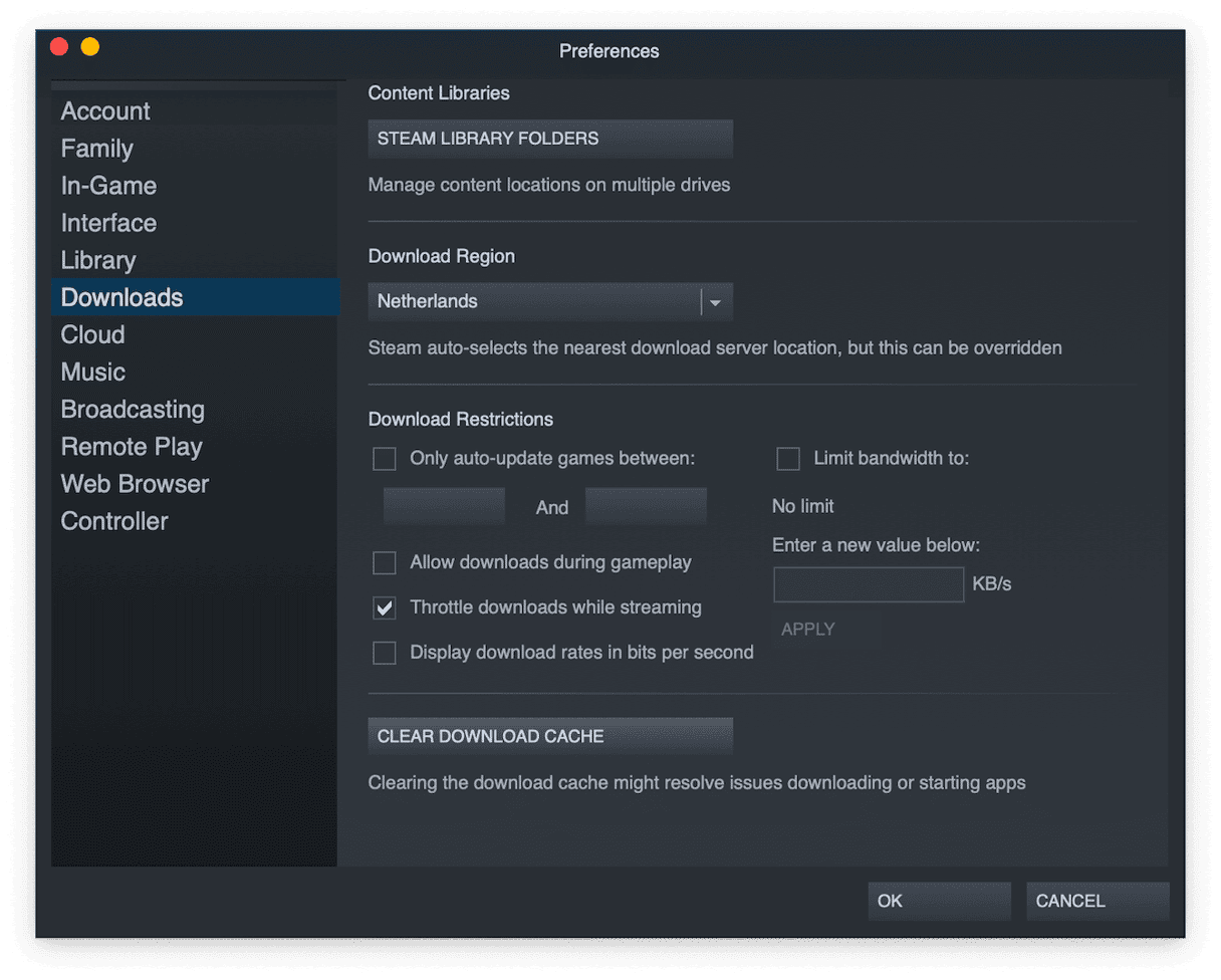How to clear the application download cache