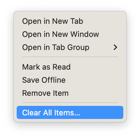 How to delete Reading List in Safari