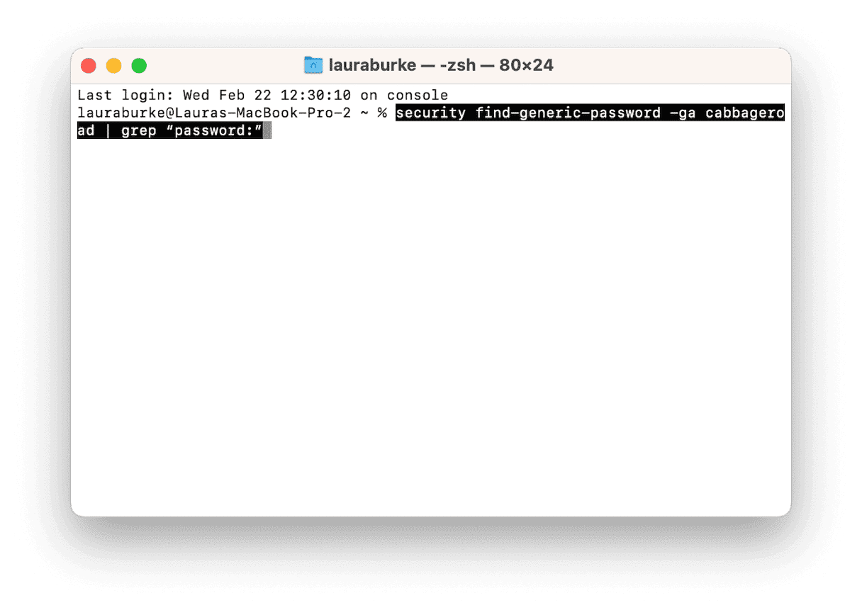 Terminal to view Wi-Fi password