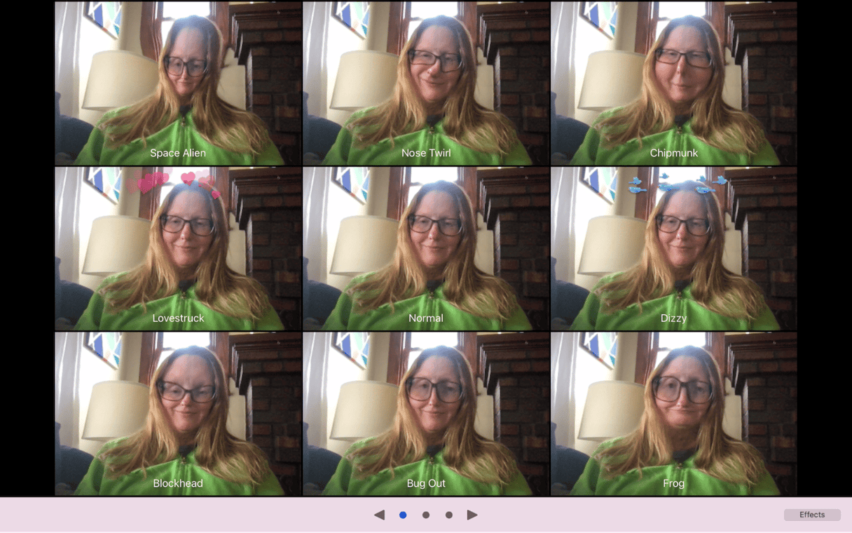 Various effects in Photo Booth app