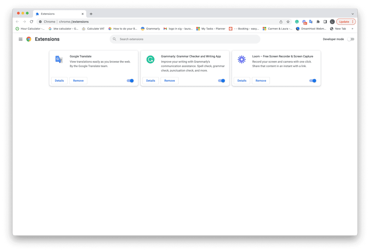 chrome extensions window