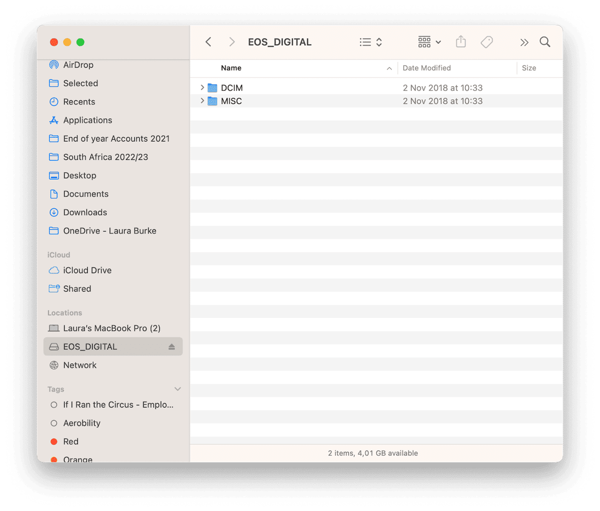 Ejecting connected devices on Mac