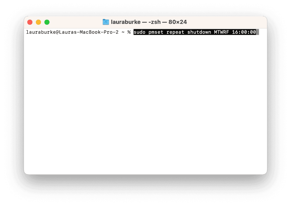 How to schedule sleep on Mac using Terminal