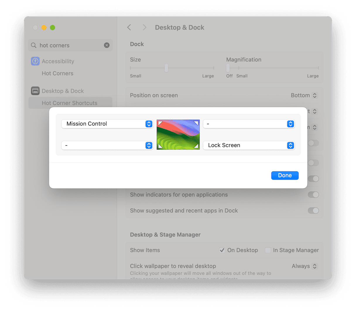 Hot &Ntilde;orners on Mac