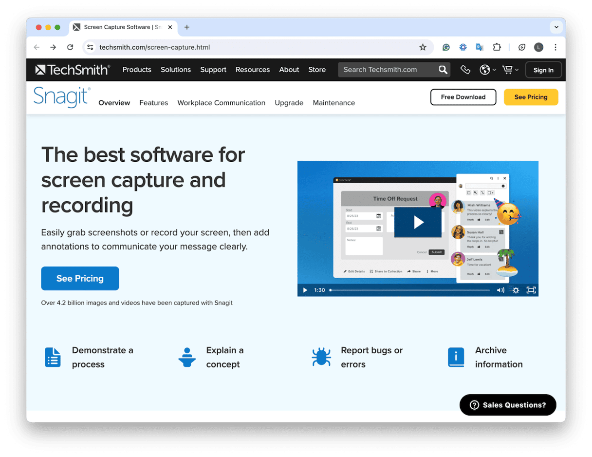 Snagit app to capture Mac screenshot