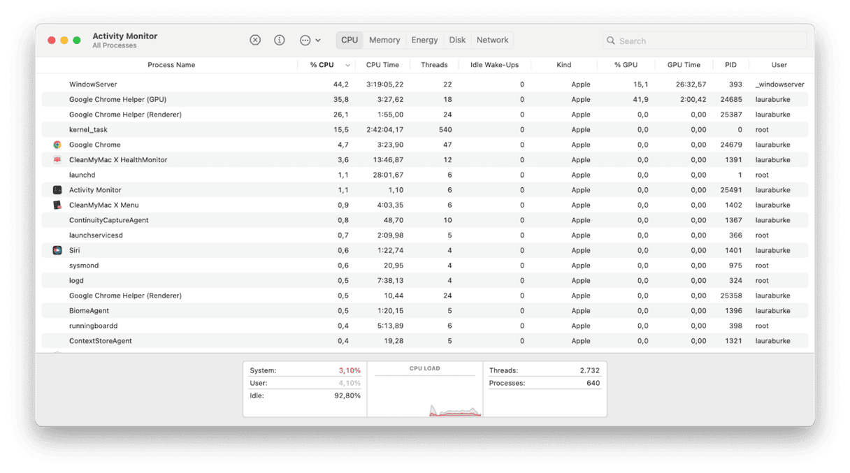 Activity Monitor on Mac