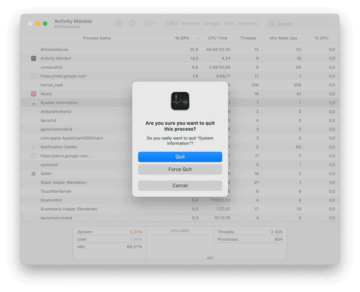 How to kill process on Mac