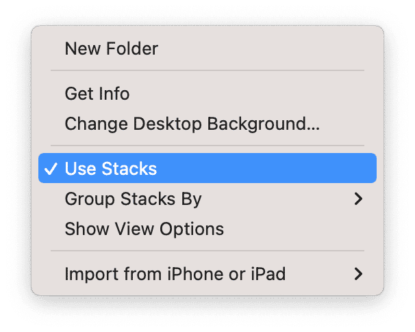 Using desktop stacks