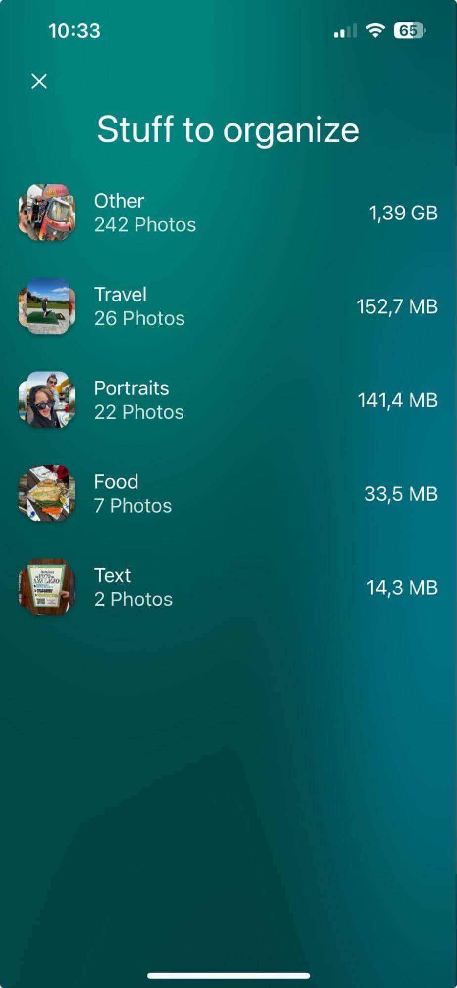 Organize module in CleanMy&reg;Phone app