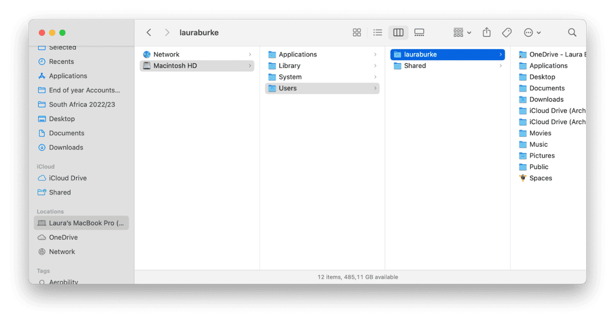 Folder with your username