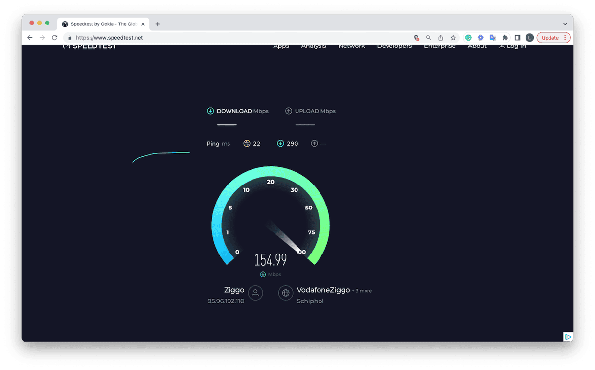 Chrome quick speed test