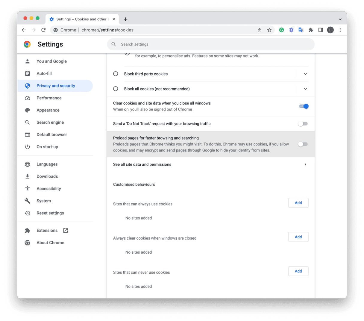 How to clear Chrome cache and cookies