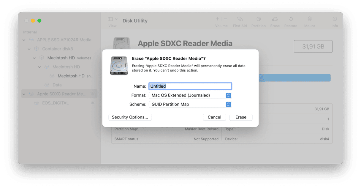hard drive erasing and reformatting