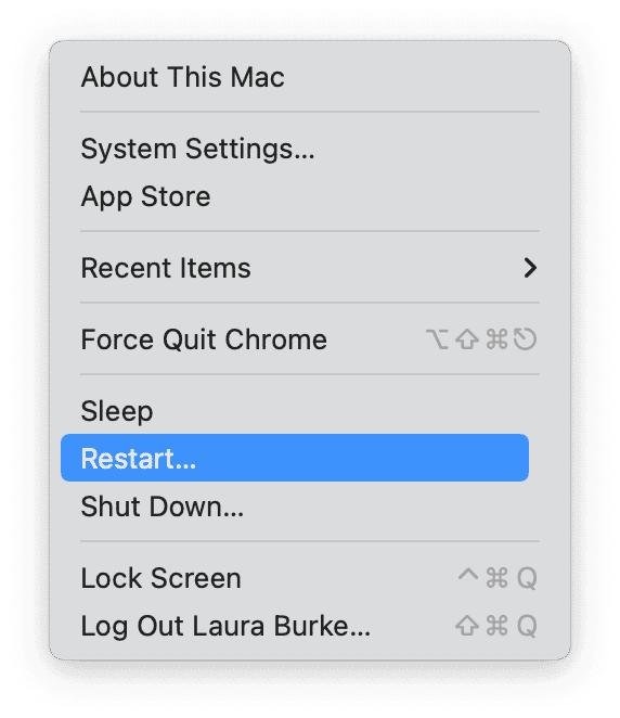 How to restart MacBook