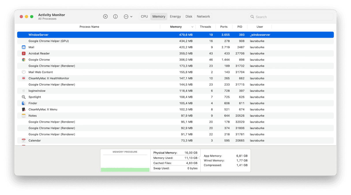 Activity Monitor on Mac