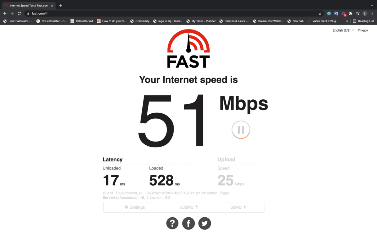 Internet speed test