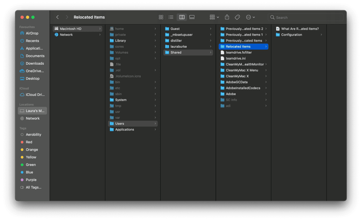 How to remove Relocated Items folder
