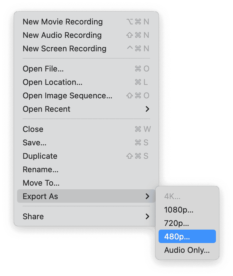 QuickTime to compress video