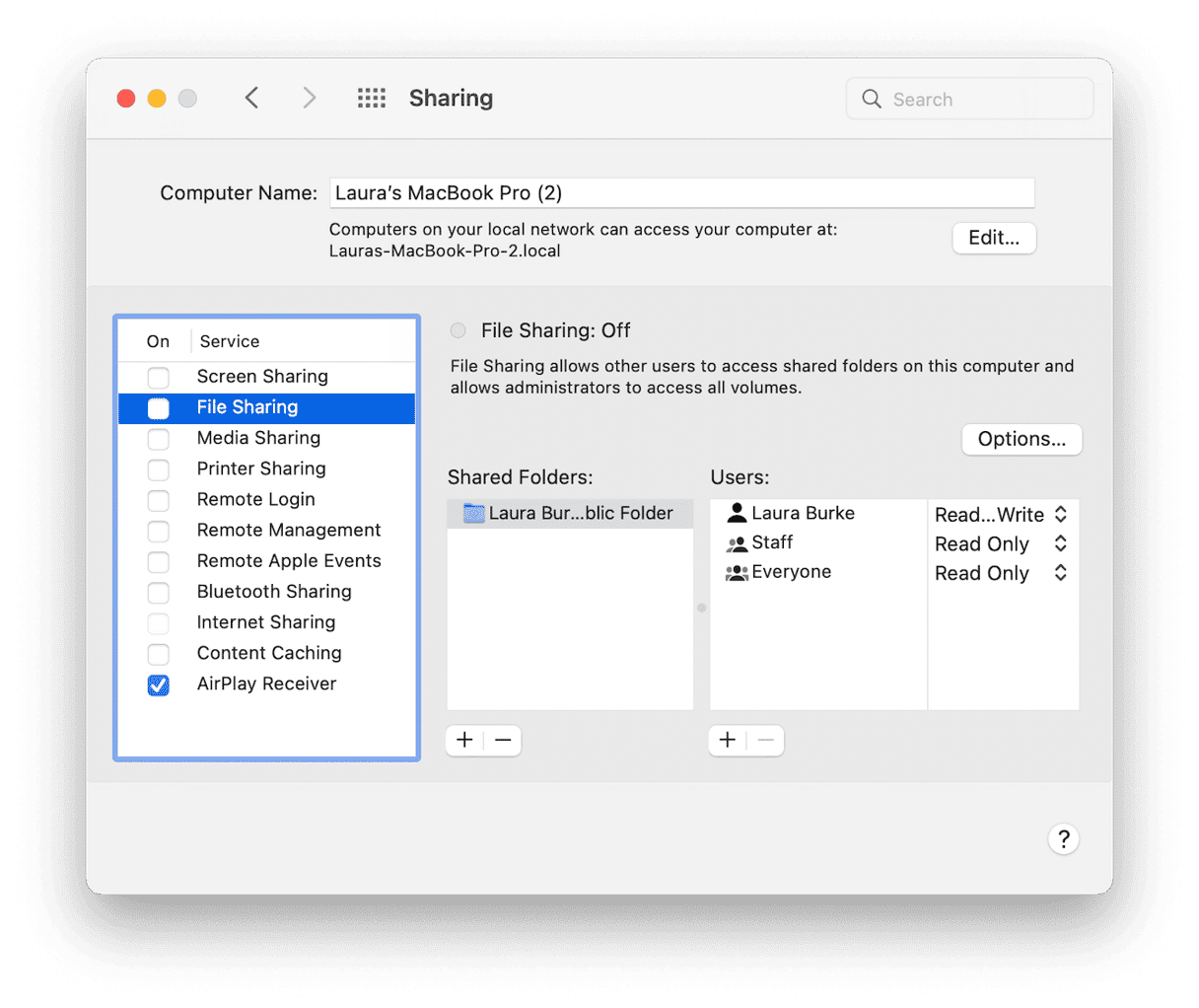 How to check sharing preferences