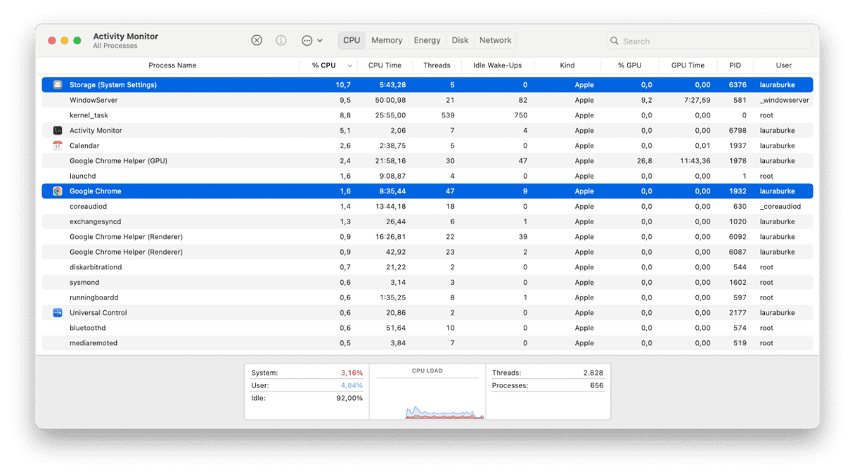 Activity Monitor from Finder