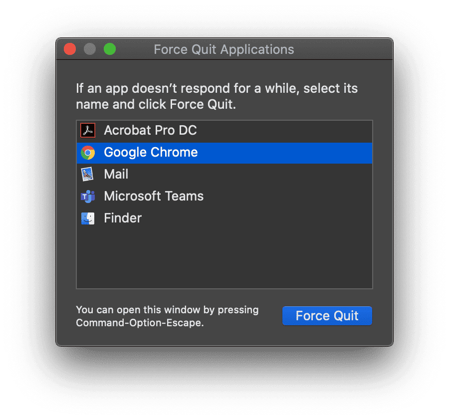 How to force quit Chrome on Mac