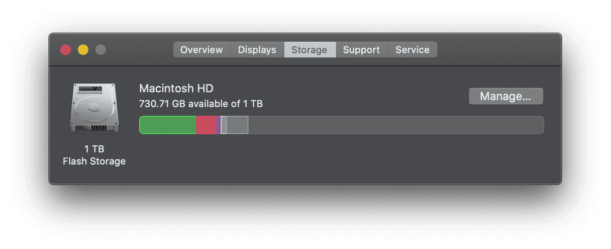 How to check storage on Mac