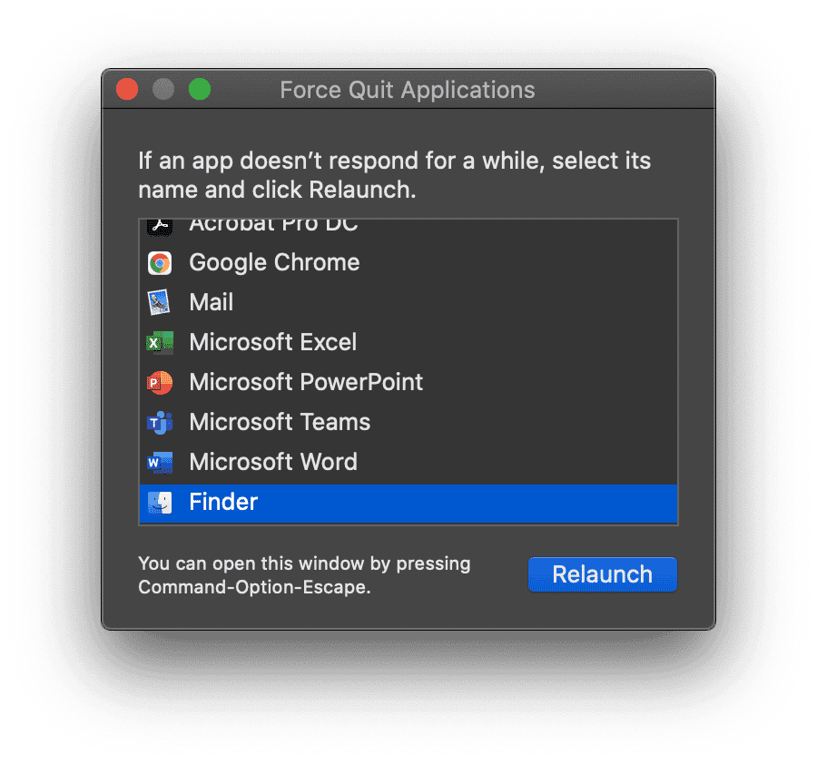 How to force quit Finder