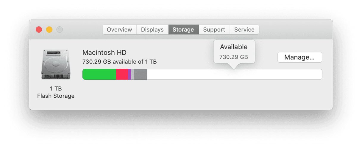 How to check storage on Mac