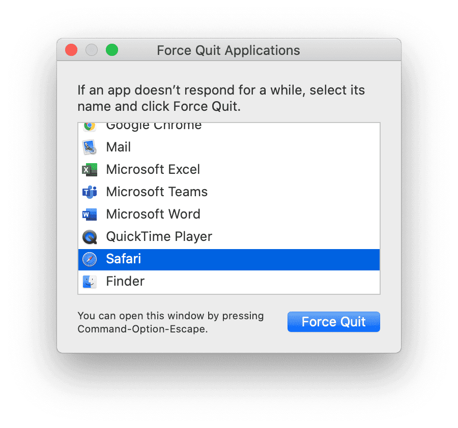 How to force quit Safari