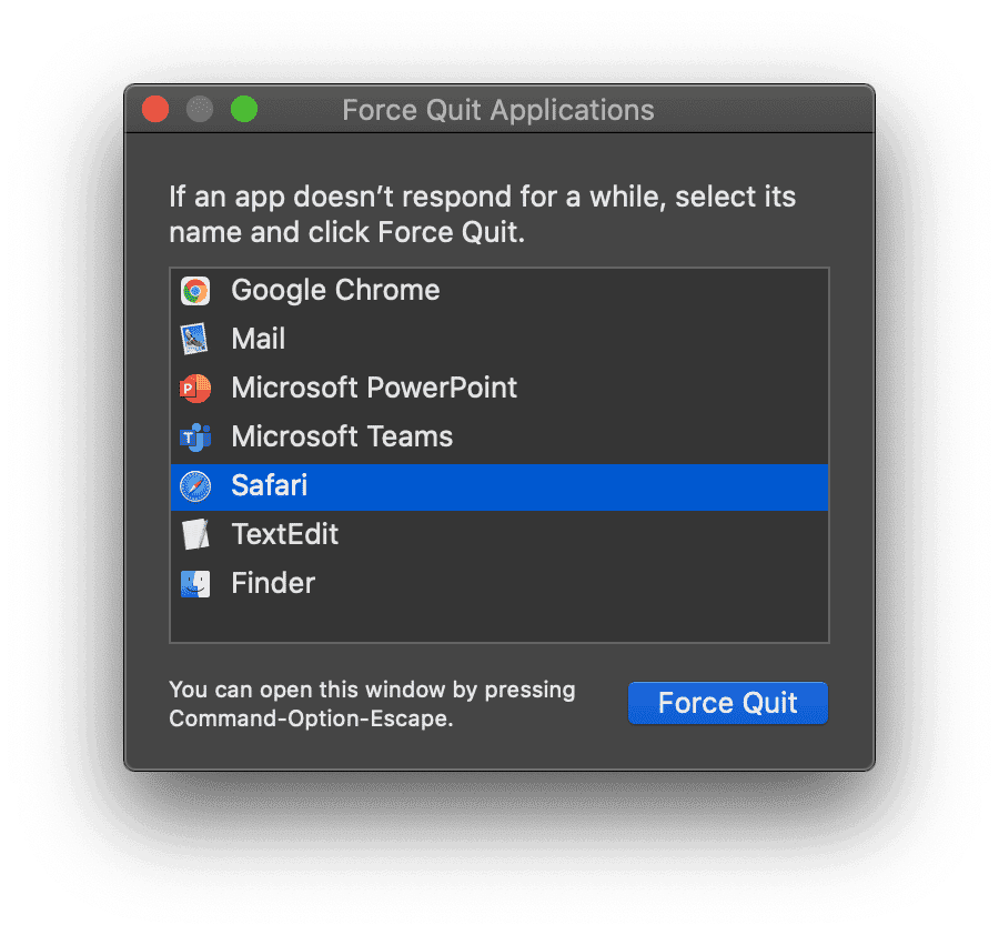 How to force quit Safari