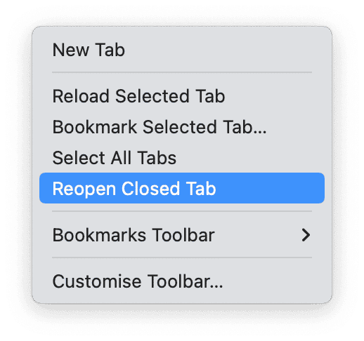 How to reopen closed tabs in Firefox