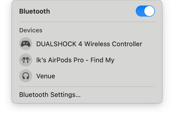 Bluetooth connection on Mac